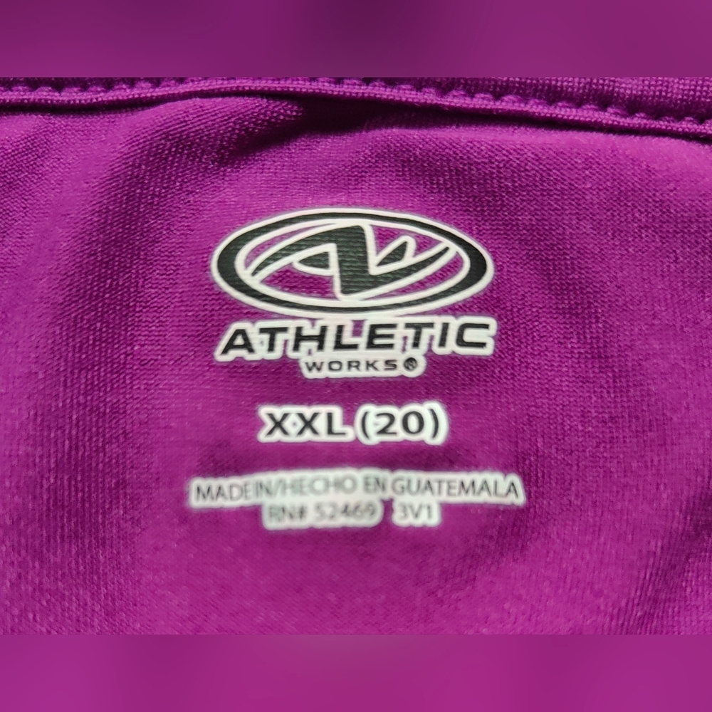 Women's Athletic Works Purple Wine Tee Shirt Top, Size XXL - Picture 3 of 5